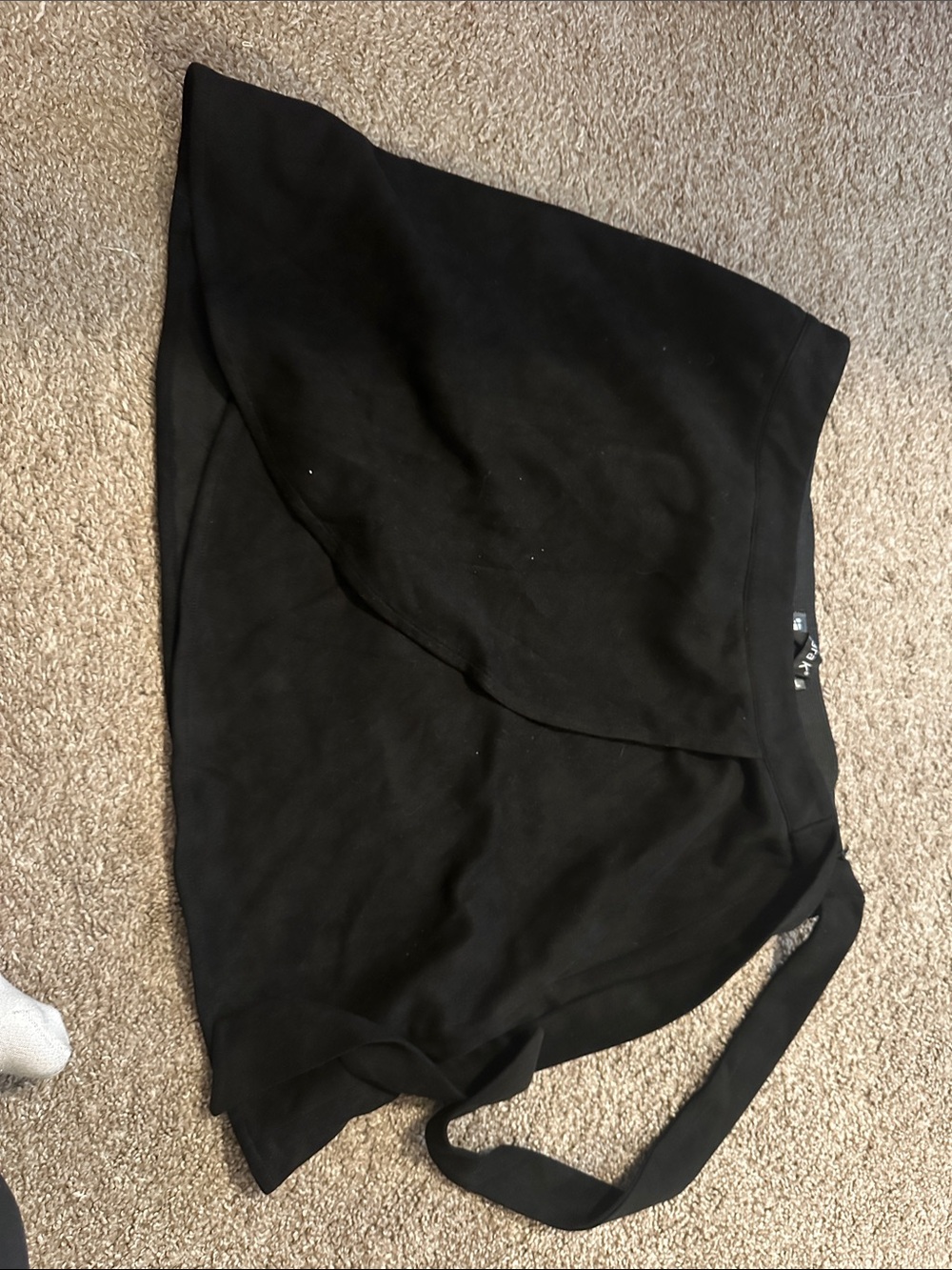 Allegra K Black Wrap Skirt with Tie Detail